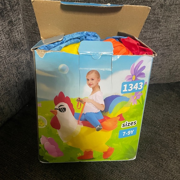 Inflatable Chicken Costume, Rainbow Chicken Inflatable for Kids Blow up - Picture 3 of 5